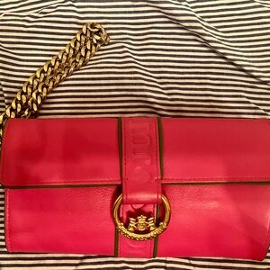 Y2K Vtg RARE Juicy Couture Genuine Leather Pink Wallet w/ Gold Details